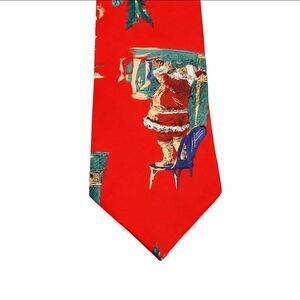 Wembley Red Christmas Santa Silk Tie